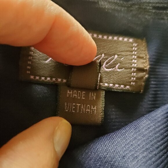 Trulli Large Back Keyhole Dress Navy and White - Picture 11 of 15